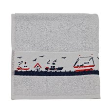 Fishing Boats Silver Tea Towel Fishing Boats Silver Tea Towel