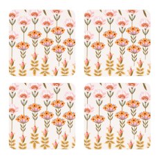 Cath Kidston Painted Table Set of 4 Cork Backed Squared Coasters Cath Kidston Painted Table Set of 4 Cork Backed Squared Coasters