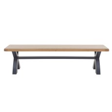 Heritage Editions Blue 1.8m Bench and Dark Grey Check Cushion