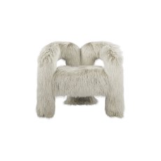Freya Ivory Faux Fur Chair