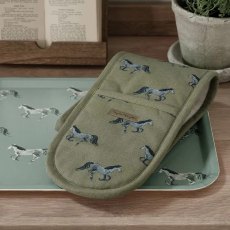 Sophie Allport Grey Horse Double Oven Glove