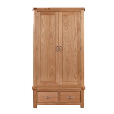 Gloucester Oak Double Door Wardrobe with 2 Drawers