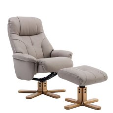 Dubai Plush Pebble Swivel Chair and Stool Set