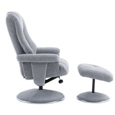 Denver Chacha Dove Swivel Chair and Stool Set