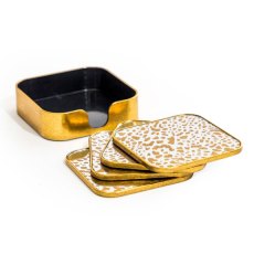 McGowan Rutherford Set of 4 Leopard Print Coasters