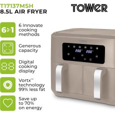 Tower Dual Basket Air Fry Latte