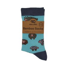 Eco Chic Blue Sheep Eco-Friendly Bamboo Socks