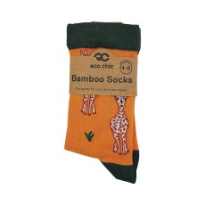 Eco Chic Orange Giraffes Eco-Friendly Bamboo Socks