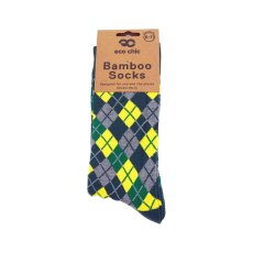 Eco Chic Green Argyle Eco-Friendly Bamboo Socks