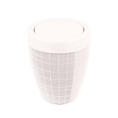 Addis Faux Hessian Calico Round Bathroom Bin Addis Faux Hessian Calico Round Bathroom Bin