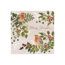 Charity Robin on Wreath, Midnight Robin, Robins on Holly Branches Cards