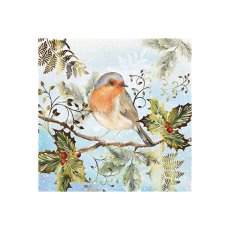 Charity Christmas Robin on Holly Cards