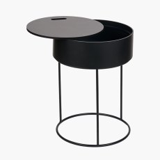 Pacific Hugo Black Wood Veneer and Black Metal Storage Table