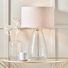 Pacific Elysia Bubble Glass and Silver Metal Table Lamp