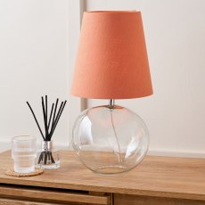 Pacific Hallie Clear Glass and Terracotta Shade Table Lamp