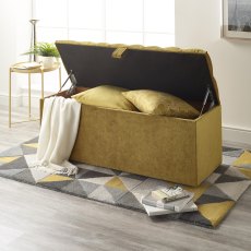 Patterned Upholstered Ottoman Storage Box