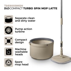 Tower Duo Compact Spin Mop Latte & Grey