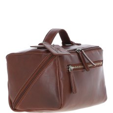 Chestnut Leather Wash Bag