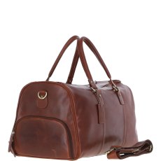 Chestnut Leather Overnight Bag