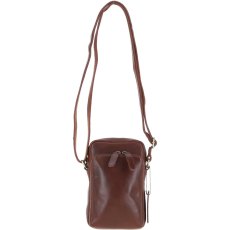 Mens Small Chestnut Leather Shoulder Bag