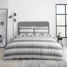 Catherine Lansfield Kamari Stripe Grey Duvet Set