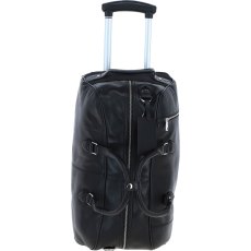 Ashwood Leather Black Wheeled Duffle Bag