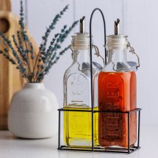 Kilner Set of 2 Oil Bottles in Metal Rack