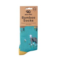 Eco Chic Blue Realistic Sheep Eco-Friendly Bamboo Socks