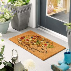 My Mat Coir Floral Hedgehog 45x75cm