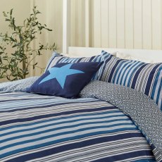 Helena Springfield Beach House Stripe Duvet Cover Set Cobalt Blue Navy