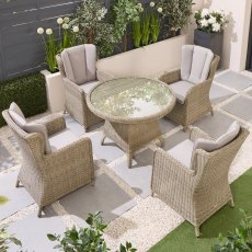 Loren 4 Seater Round Dining Set