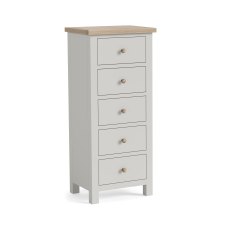 Cottage Collection 5 Drawer Tall Chest in Grey Cottage Collection 5 Drawer Tall Chest in Grey