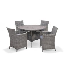 Bermuda Dark 4 Seater Round Dining Set