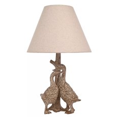 Widdop Hestia Wood Effect Geese Resin Table Lamp Widdop Hestia Wood Effect Geese Resin Table Lamp