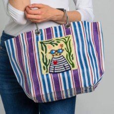 Earth Squared Cat Stripe Market Tote Bag Earth Squared Cat Stripe Market Tote Bag
