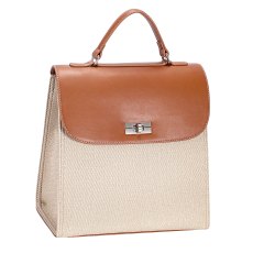 David Jones Flap Backpack Oatmeal Beige David Jones Flap Backpack Oatmeal Beige