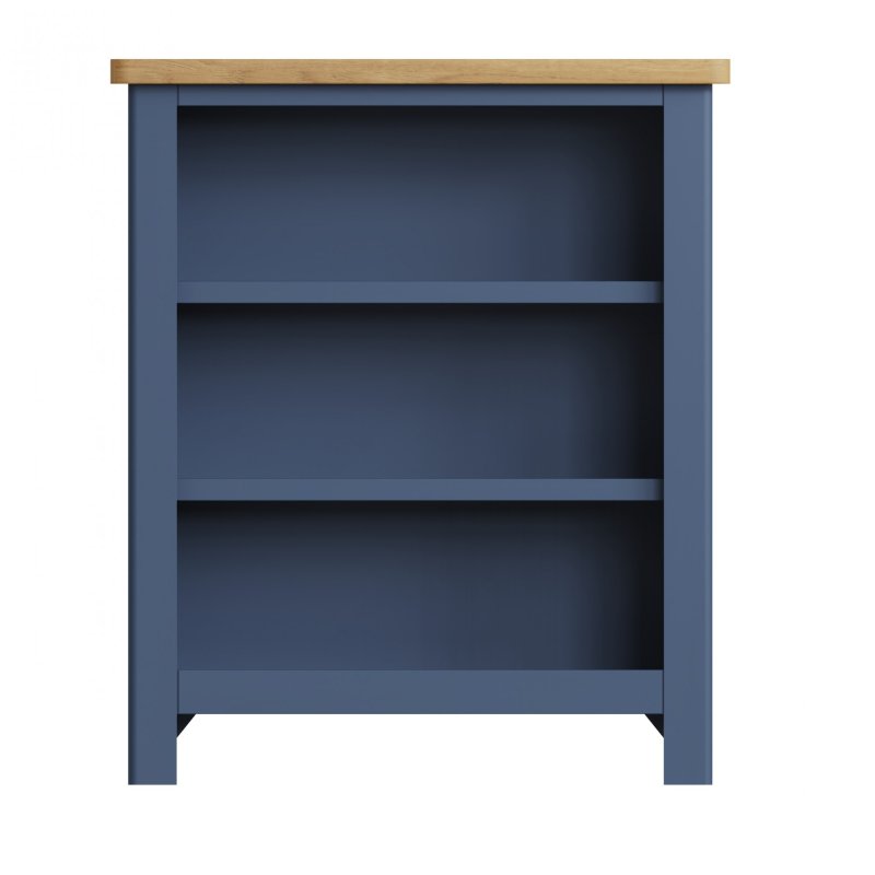 Small blue store bookcase