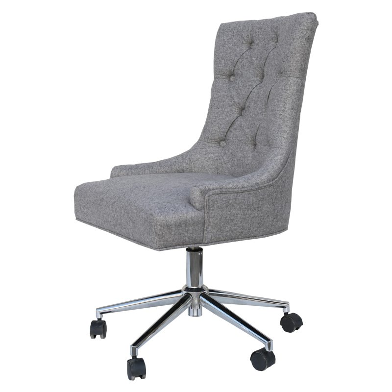 Grey button back on sale office chair