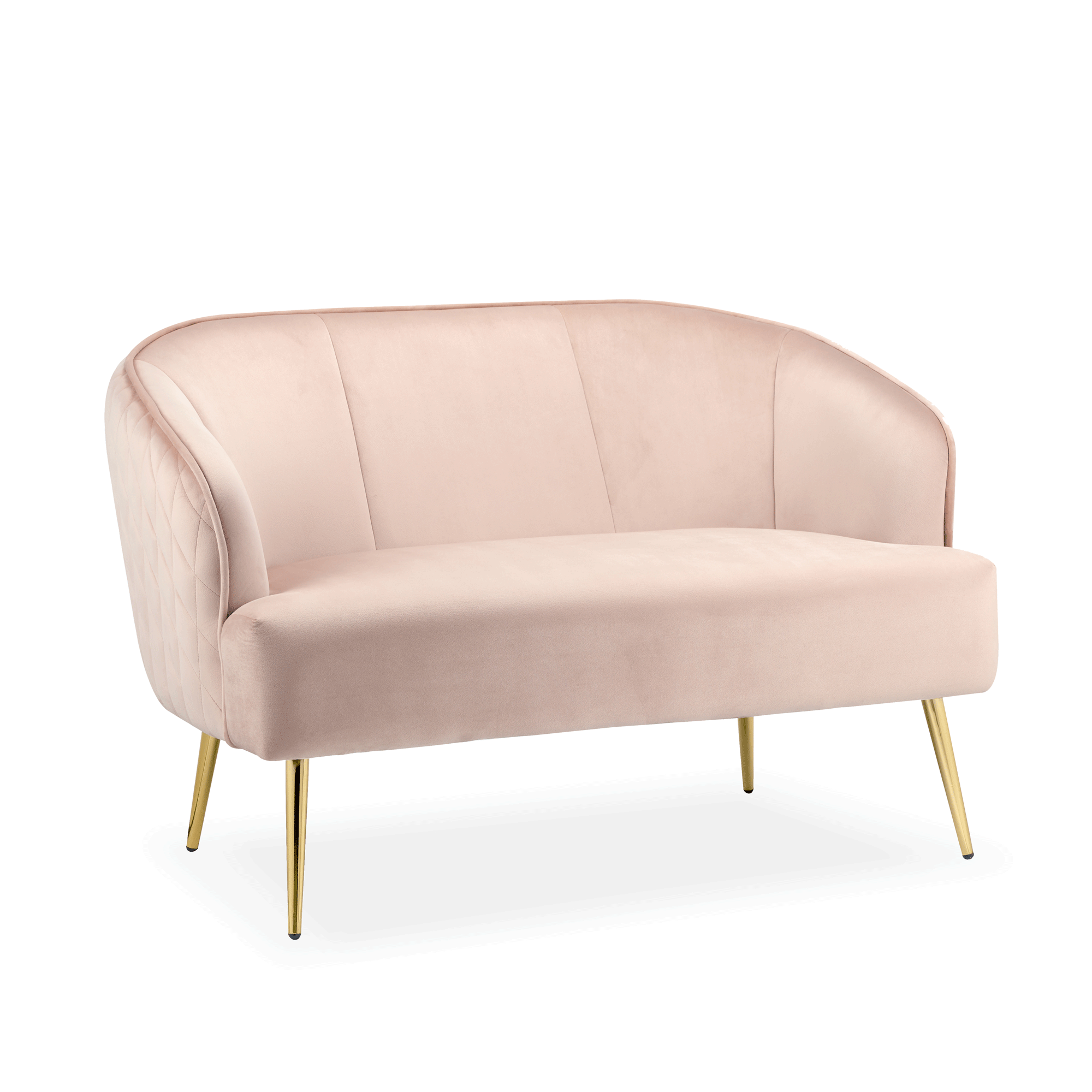 russell velvet two seater sofa in pink