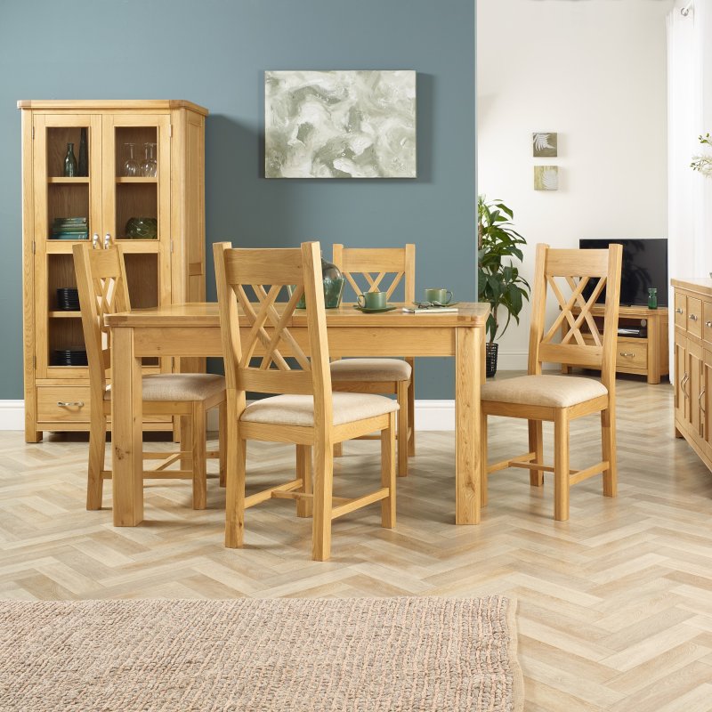 Papaya Gloucester Oak 1.2m Extending table & 4 Chairs