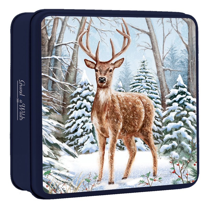 Grandma Wilds Stag In Snowy Wood Tin