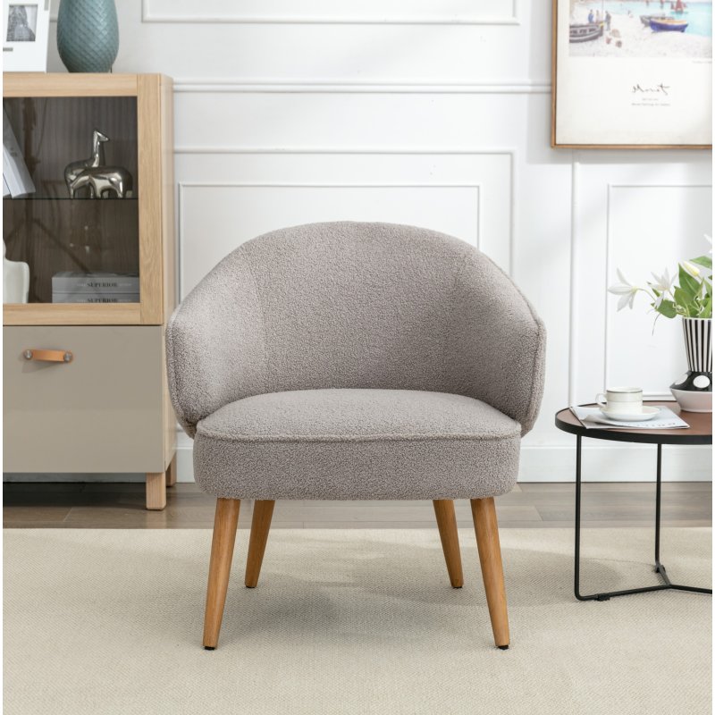 Iris Clay Accent Chair front on lifestyle image of the chair