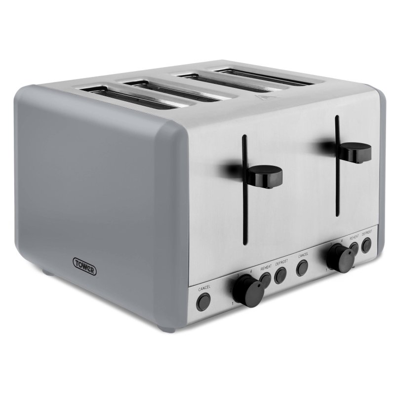 Tower Sera 4 Slice Toaster Smoked Grey