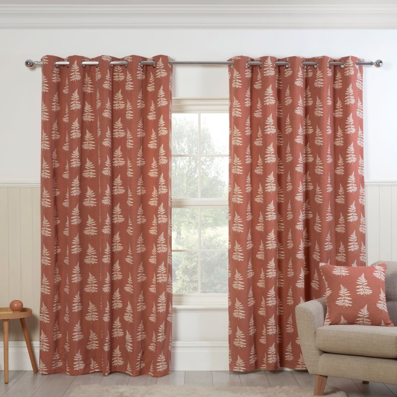 Sundor Esher Terracotta Eyelet Curtains