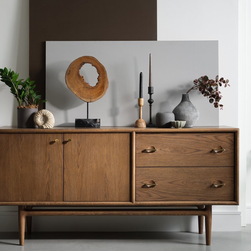 G Plan Marlow Walnut Wide Sideboard lifestyle image of the sideboard