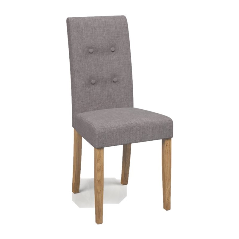 Burlington Upholstered Button Back Chair In Grey image of the chair on a white background