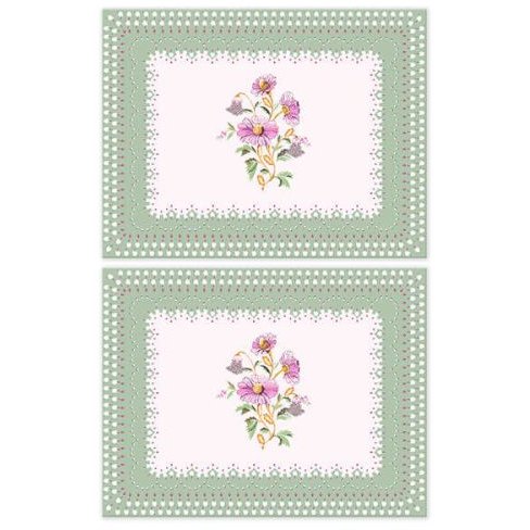Cath Kidston Friendship Gardens 2 Pack Of Quilted Placemats