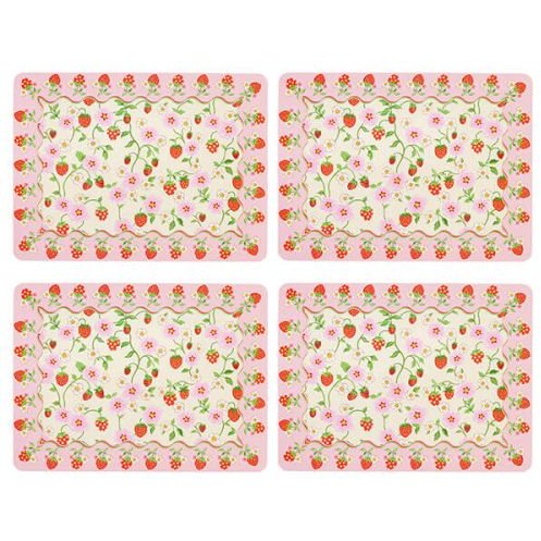 Cath Kidston Strawberry 4 Pack Of Rectangular Placemats