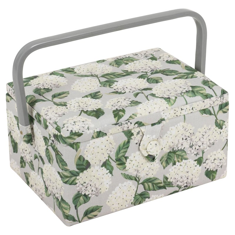 Hobby Gift Hydrangea print Medium size Sewing Box with single handle
