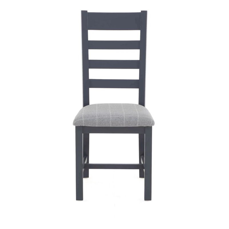 Heritage Editions Blue Ladder Back Dining Chair front on image of the chair on a white background